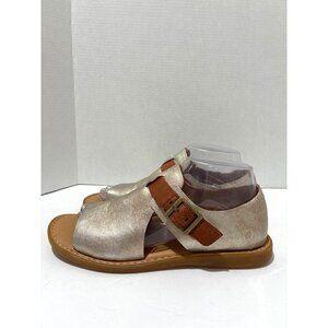 Born Women's Ivey Flat Sandals size 8 Light Gold Panna Cotta Metallic open toes